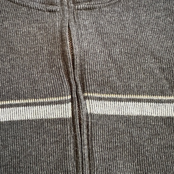 Banana Republic 3/4 zip long sleeve top sweater gray mens XL pullover stripe - Picture 6 of 6